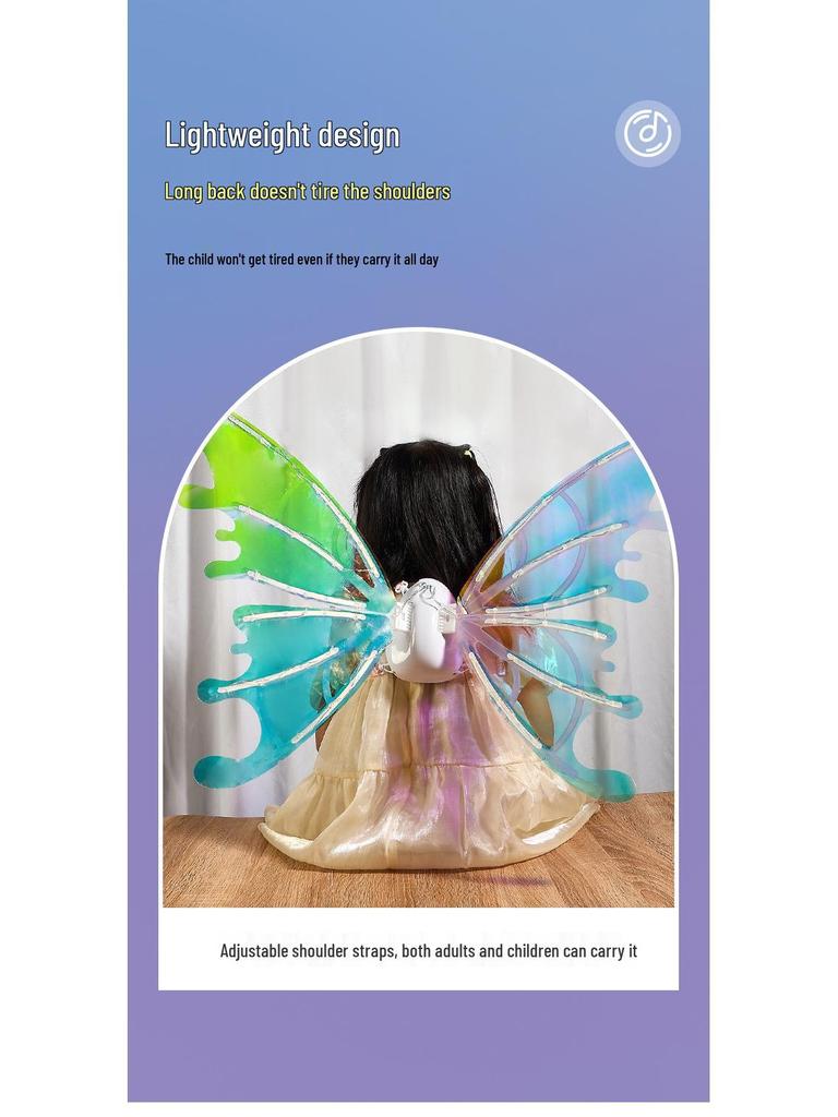 Girls' Luminous Butterfly Wings Toy with Music for Christmas Performance Costume