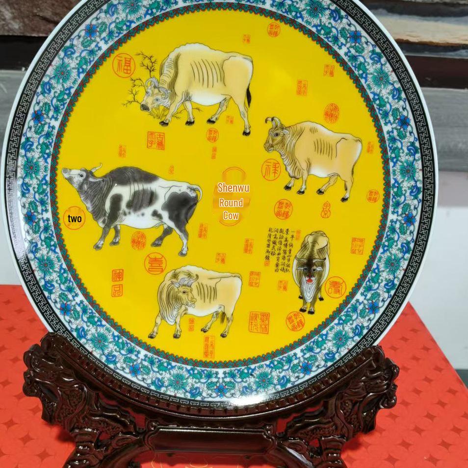 26cm Decorative Jingdezhen Ceramic Plate for Display - Ideal for Living Room, Office, Wine Cabinet, Sideboard