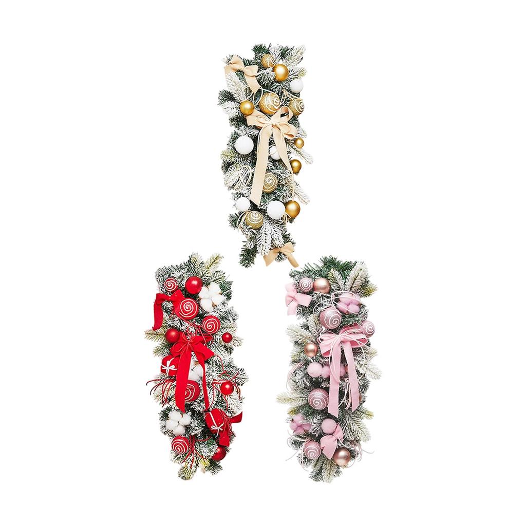Christmas Decoration 2025 Prelit Wreath Stair Swag Ornament for Apartment Window Indoor Outdoor