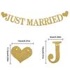 Just Married Mr. & Mrs. Glitter Banner for Wedding Decorations