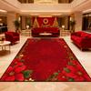 Gorgeous Poinsettia Red Area Rug Large Area Living Rooms El Lobbies Carpet Non-slip Home Luxurious Bedroom Decor Floor Mat