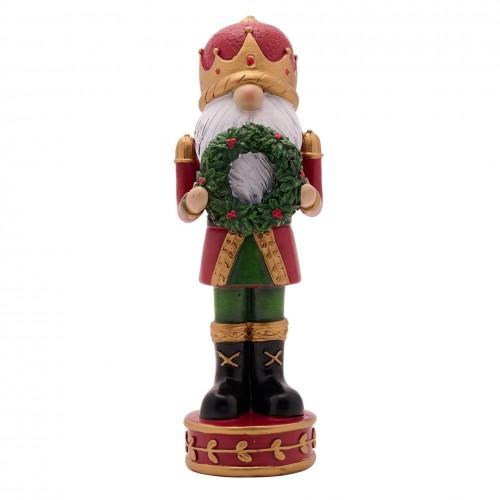 Santa Nutcracker With Wreath 29cm