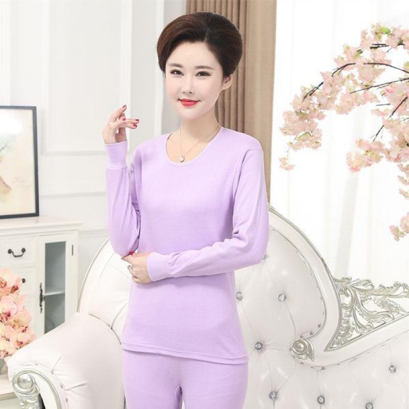 A High-neck, Thin and Large-sized Cotton Sweater Set for Middle-aged and Elderly Women In Thermal Underwear