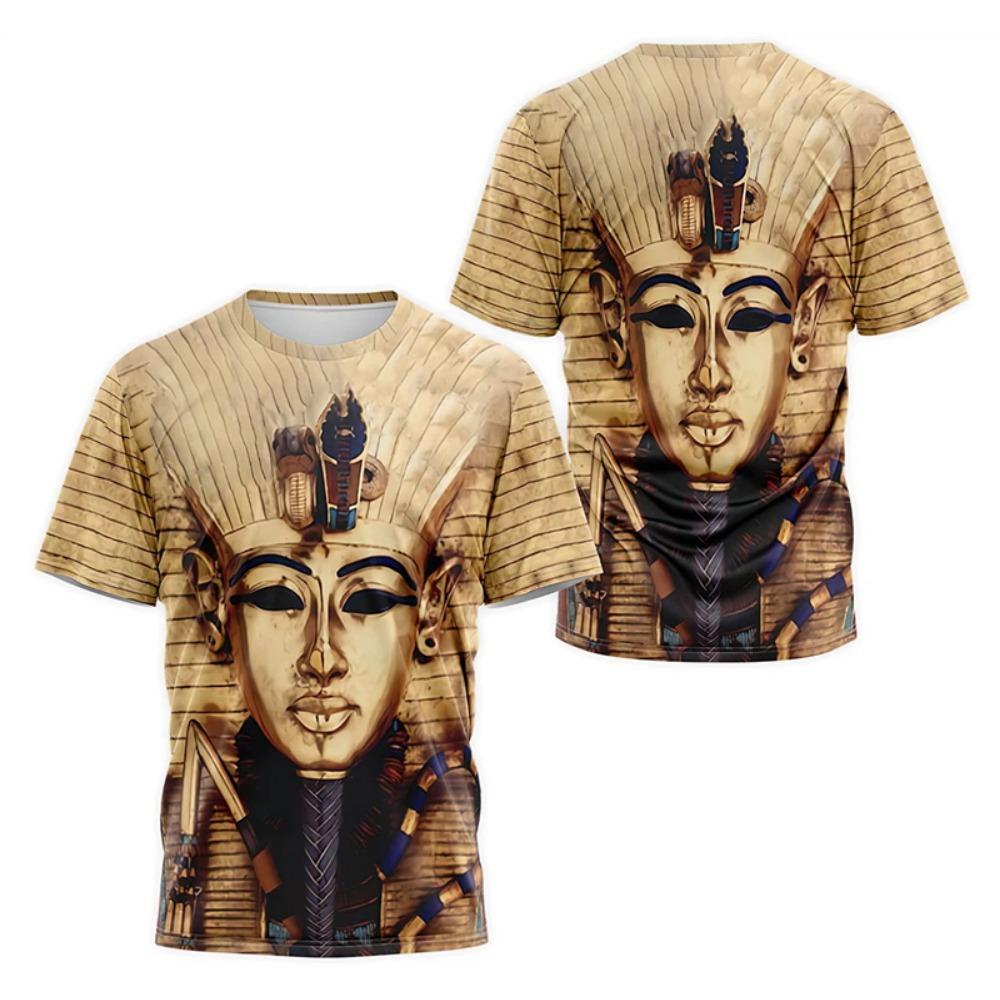 Ancient Egypt Pharaoh Graphic T-Shirts For Men Women 3D Print Men Women Fashion Oversized Y2k Short Sleeve T Shirt Kids Tees Top