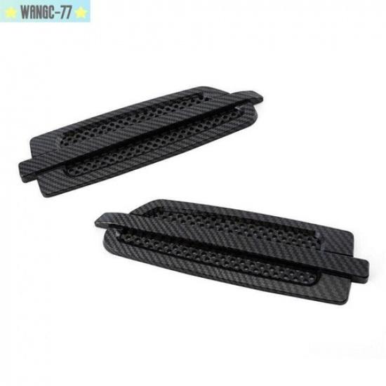Universal Pair Car Side Decor Vent Air Flow Fender Intake Carbon Fiber Stickers