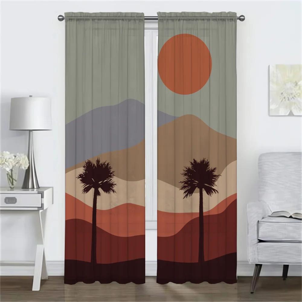 Sun Curtain Anti-mosquito Curtains 2 Pieces Home Interior Curtains for Living Room Tulle for Bedroom Halloween Decoration Shades