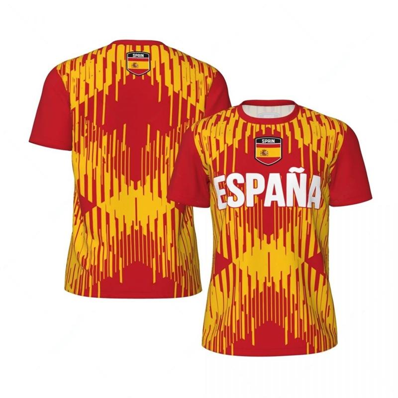 ESPANA 3D Print Sports Quick-dry Breathable Men T-shirt Outdoor Football Jersey Team Uniform Parent-child Short Sleeve Clothes
