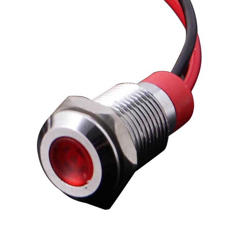 

Lieve 10mm Red LED Metal Indicator Lights with Wire, 4-Pack