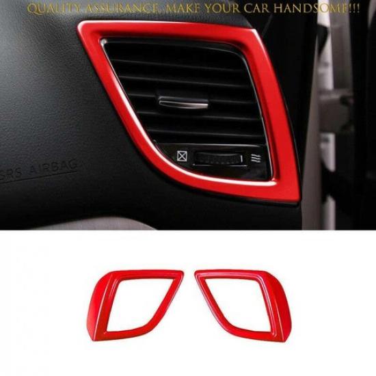 For Mazda 3 Axela 2014-2018 Bright Red Console AC L&R Air Outlet Vent Trim 2PCS