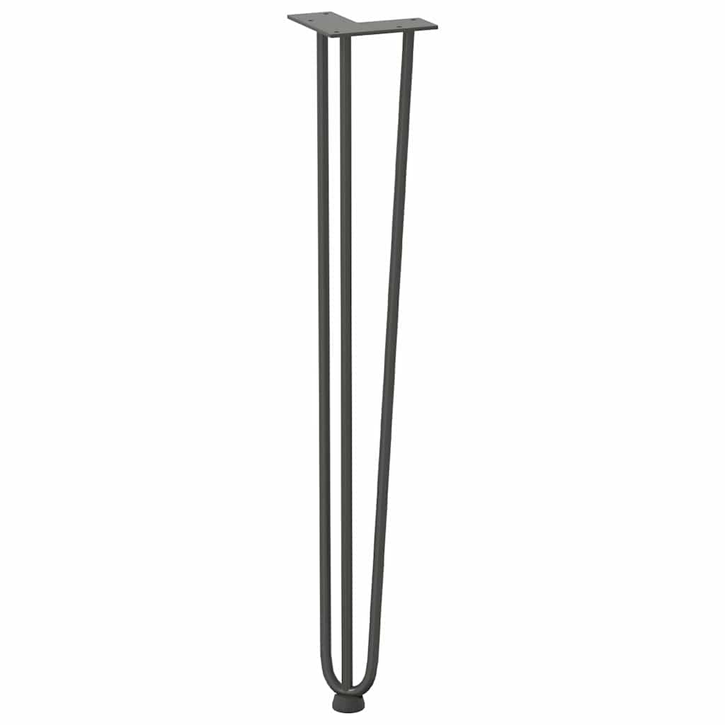 Vidaxl Nogi Do Stołu Hairpin, 4 Szt., Antracyt, 72 Cm, Lita Stal