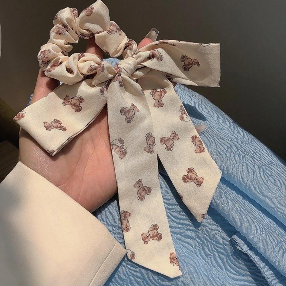 

Gift Sweet Cloth Korean For Women Bear Ponytail Holder Hair Rope Bow Scrunchies Hair Band