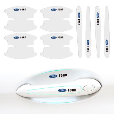 LLKC3 8Pcs Car Door Bowl Handle Anti-scratch Stickers Protector Films For S MAX Ranger Focus Fiesta Mondeo Mustang Escort Transit
