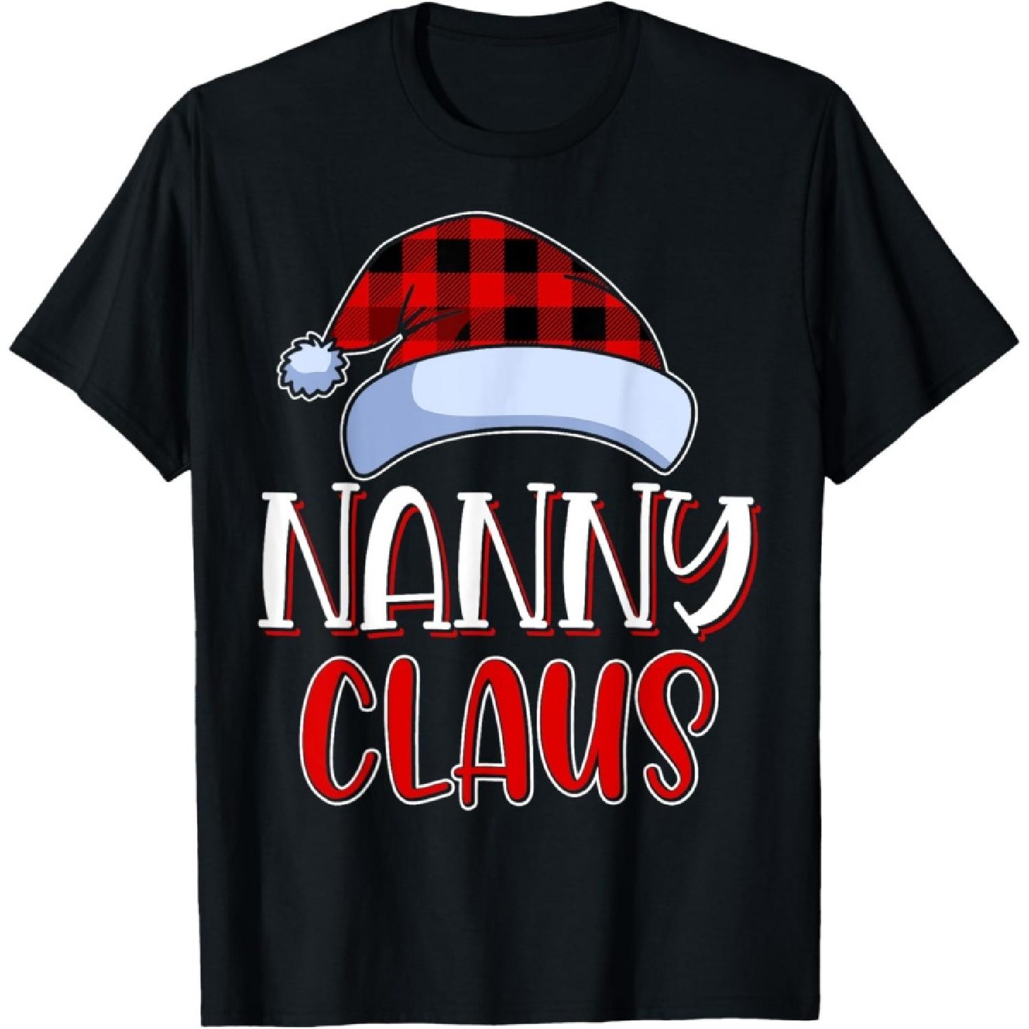 Nanny Claus Santa Family Matching Christmas Pajamas Gift T-Shirt S