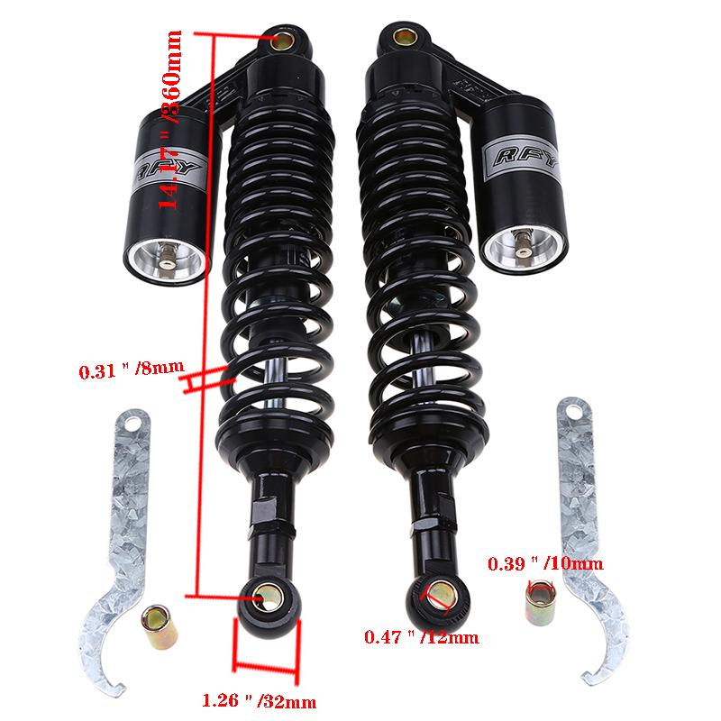 320mm 340mm 360mm 380mm Motorcycle Rear Air Shock Absorbers Suspension for Honda Yamaha Suzuki Shock Absorbers U-type Round Hole