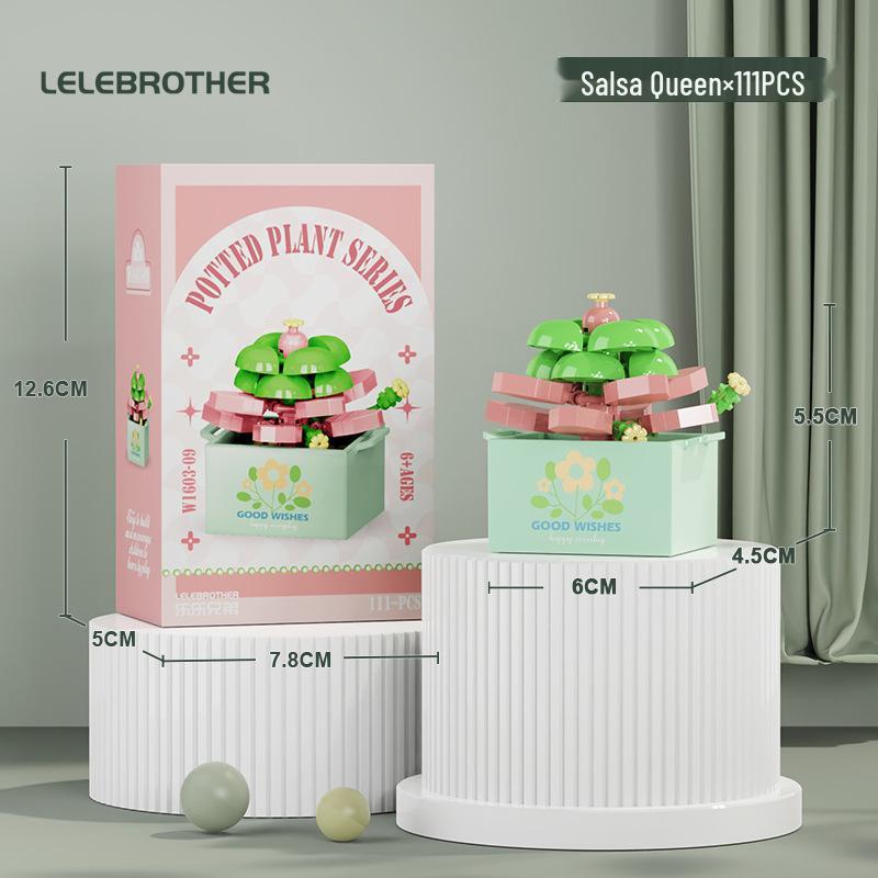 Preserved Flower Bonsai & Rose Succulent Building Blocks - Compatible with LEGO