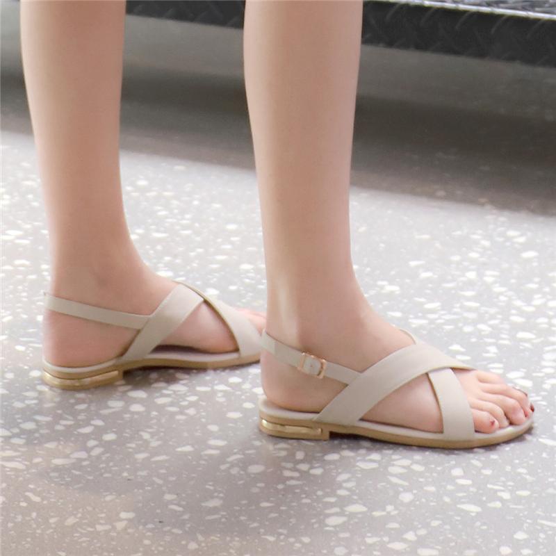 Comfortable Summer Shoes Women Sandals Genuine Leather Flats Flip Flops Sandal Casual Beach Shoes Ladies Large Size 45 Footwear