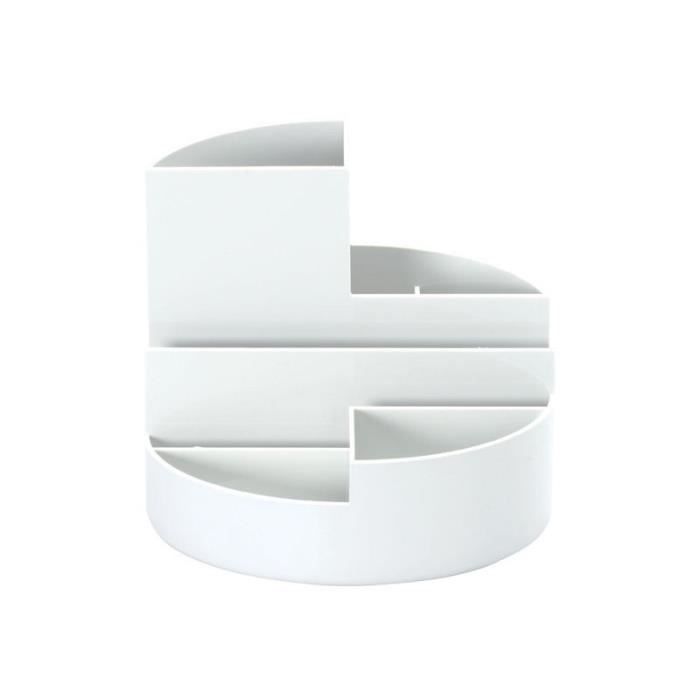 Organisateur de bureau - MAUL - Rond - Plastique ABS - Blanc transparent - 6 compartiments