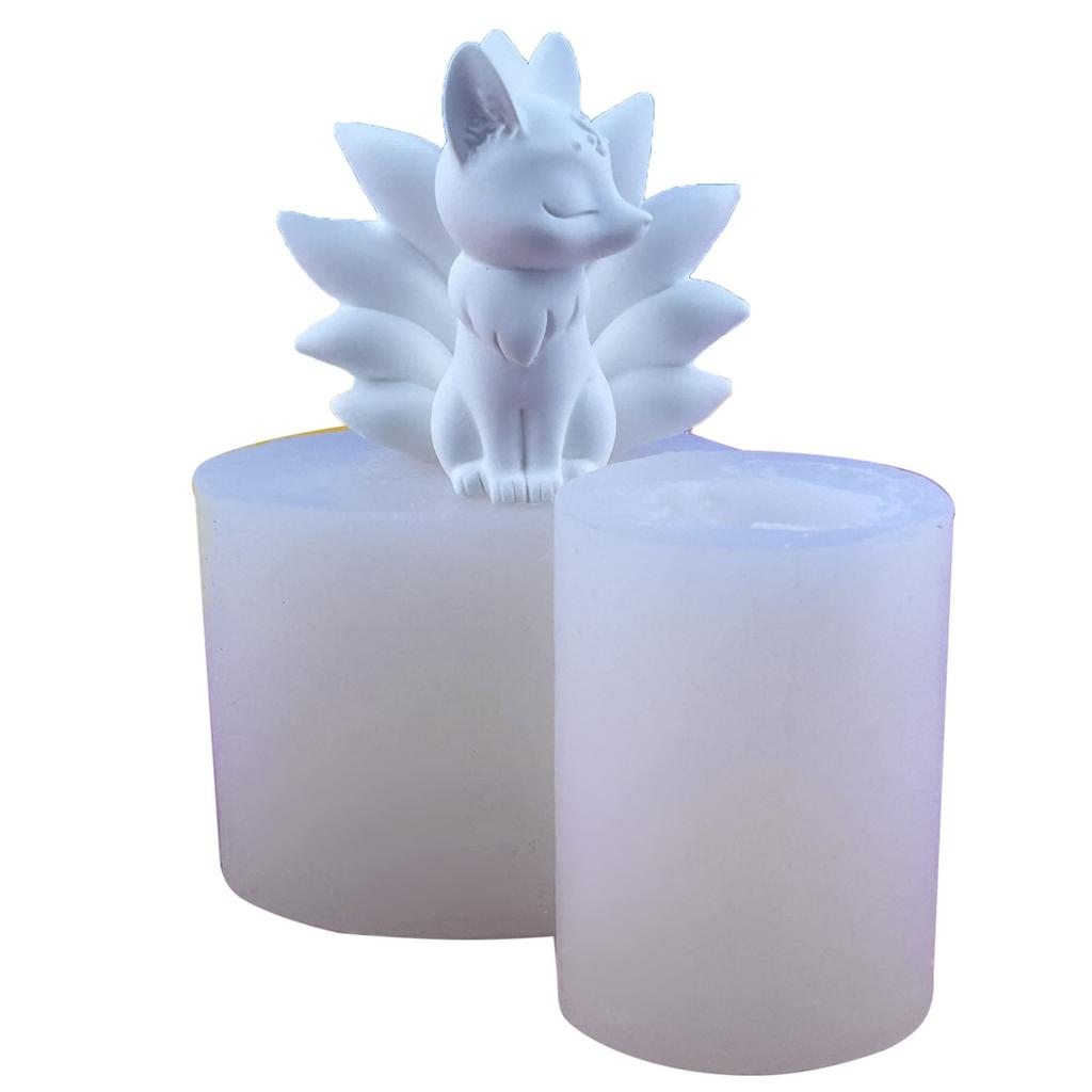 Nine Tails Foxes Silicone Molds DIY Crafts Plaster Mold Handmade-Scented Candle Soap Table Ornament Mould Non-stick