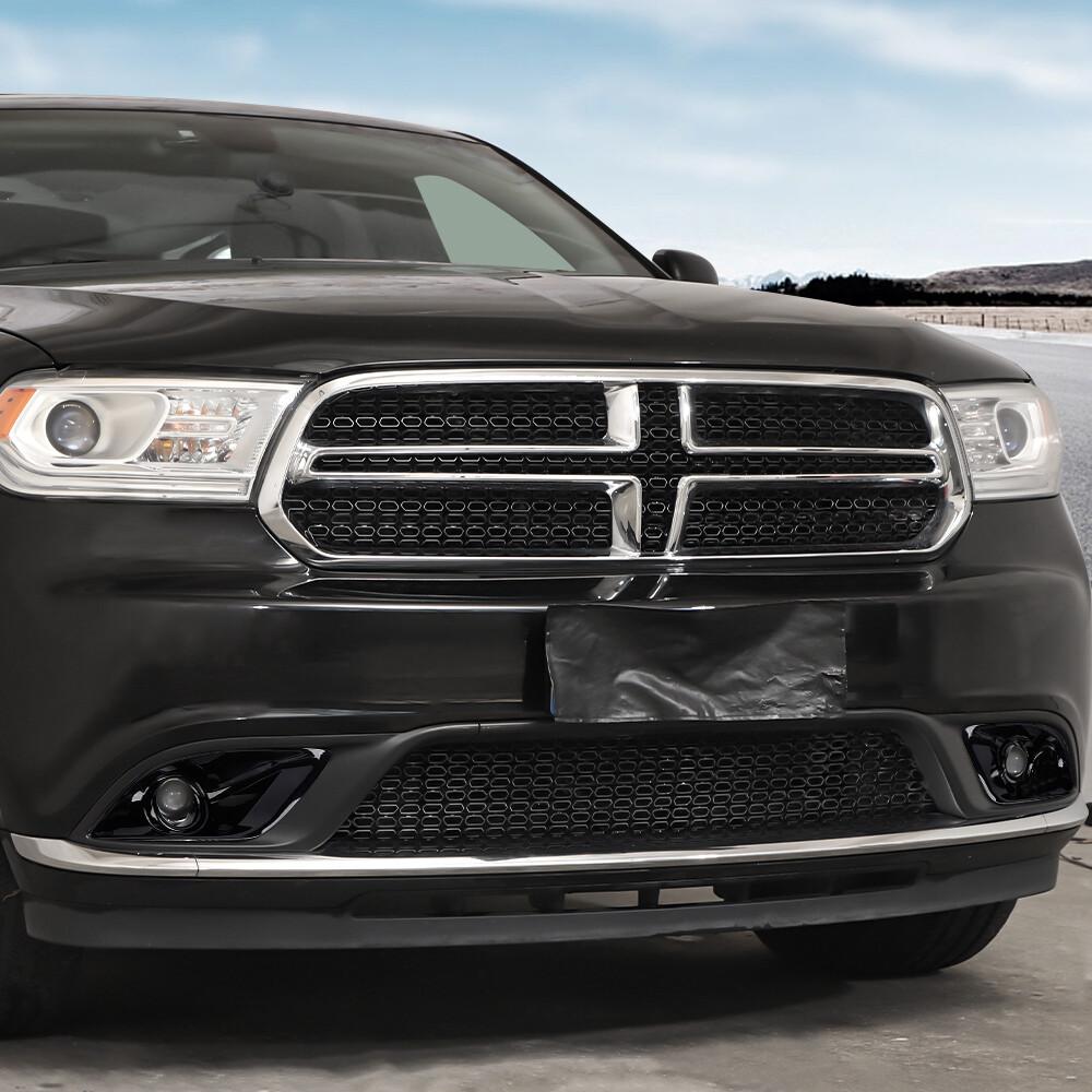 2PCS Front Fog Light Lamp Cover Bezels For Dodge Durango 2011+ Black Accessories
