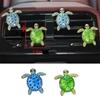 5 Piece Marine Style Alloy Car Vent Clips with Crystal Embellishments & Essential Oil Slot Tortoise Air Freshener Holders