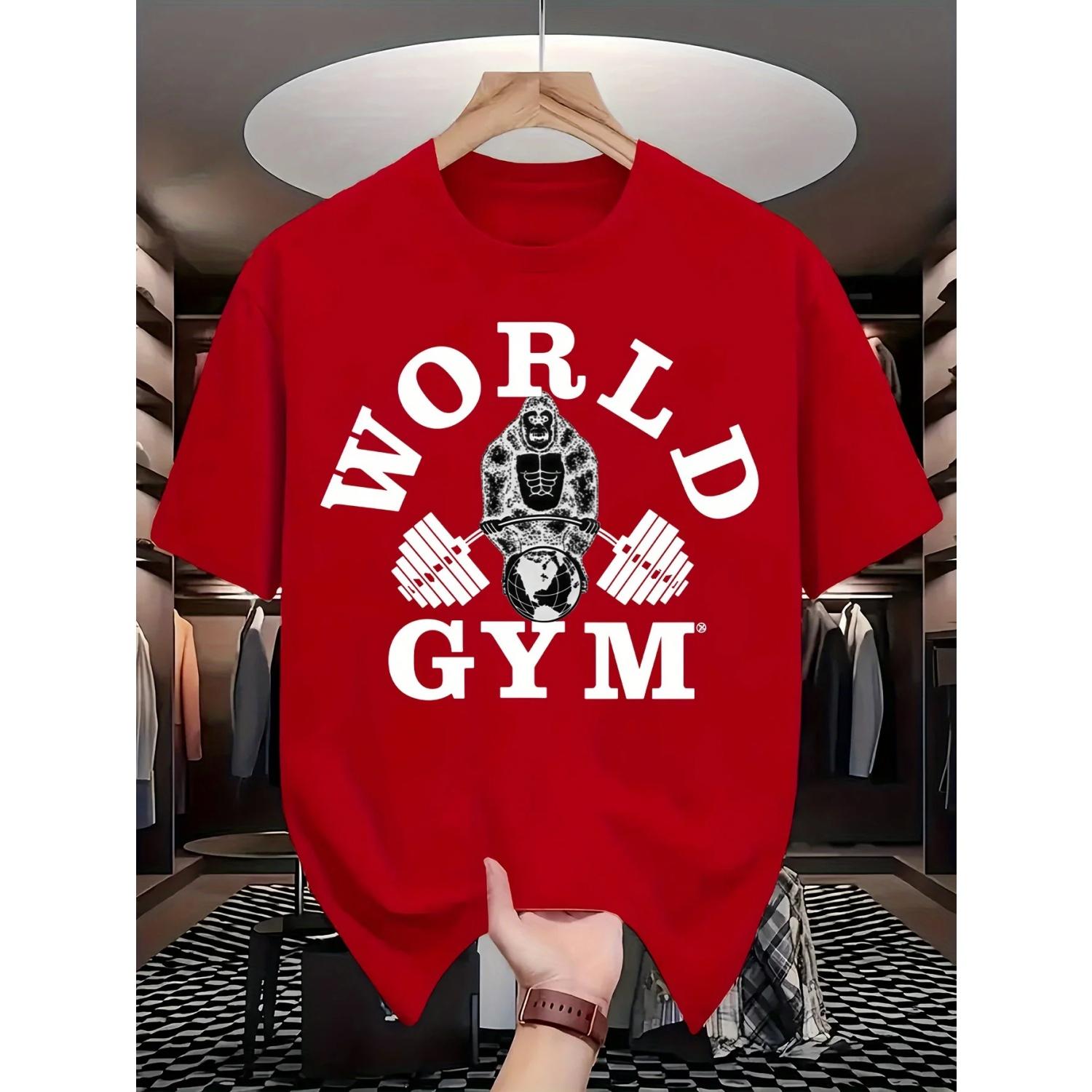 Gorilla Gym Men Cotton TShirt Casual Athletic Style Red Fitness Muscle Tee Summer Short Sleeve Workout Apparel 99 Characters S чёрный