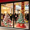 Weatherproof Balcony Stickers Christmas Tree Window Decals Candy Striped Snowflake Wall Stickers Waterproof Festive Home Decor PVC Removable