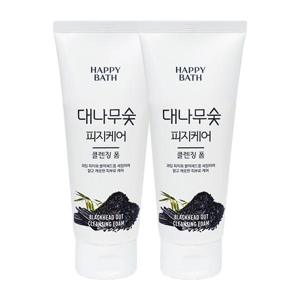 HAPPY BATH Bamboo Charcoal Sebum Absorbing Cleansing Foam 200g x2