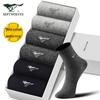 Qipilang Men's 100% Cotton Antibacterial Mid-Calf Socks, 6-Pack