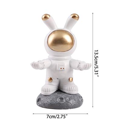 Novel Space Rabbit Glasses Holder Stand Glasses Retainers Resin Animal Figurines Eyeglass Bracket Great Gift for Friend
