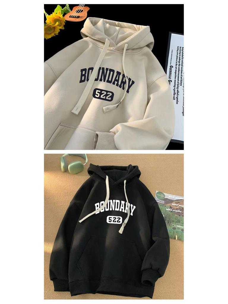 Men's Winter Hooded Sweatshirt - Korean Style, Casual Thickened Pullover with Plus Velvet.
