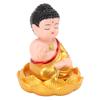 Buddha Ornament Solar Powered Light Energy Sensing Auto Nod Buddha Decoration for Home Car Office