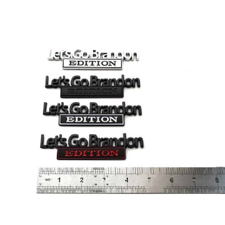Let's Go Brandon Edition Emblem Car Bumper Badgeslide Fender Sticker Black/White