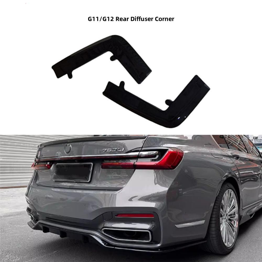 BMW 7 Series G11/G12 Rear Bumper Black Warrior Style Carbon Fiber Diffuser (2016-2022)