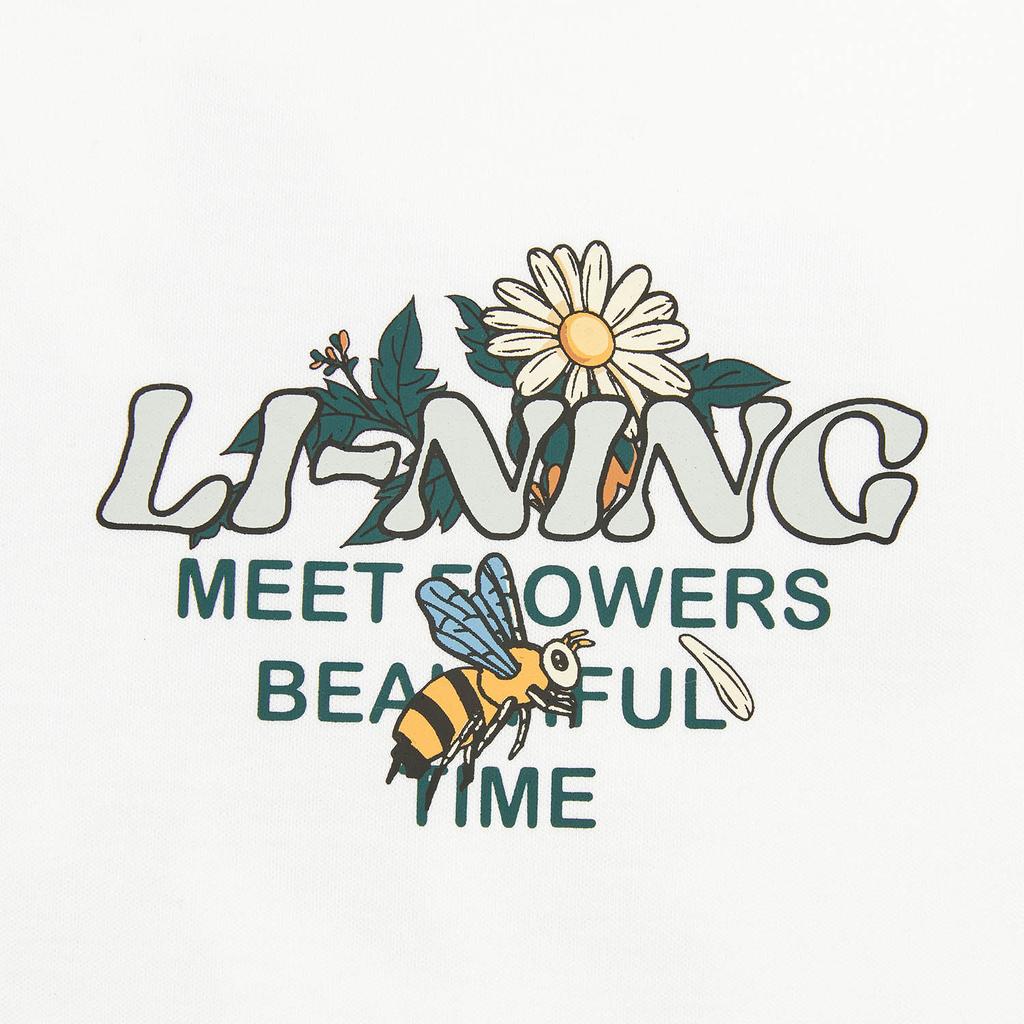 Li Ning Sports Lifestyle Series Round Neck Pullover Letter Pattern Couple T-Shirt Unisex T-Shirt ATSW371-1