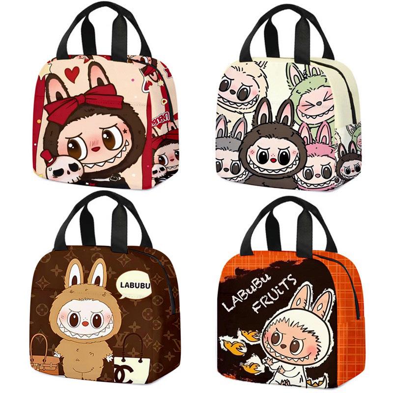 Labubu Cartoon Lunch Tote: Insulated Aluminum Foil Bento Bag for Students  5371