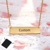 Customized Long Engraved Necklace Made of Stainless Steel Personalized Minimalism D Name Date Collarbone Chain Jewelry
