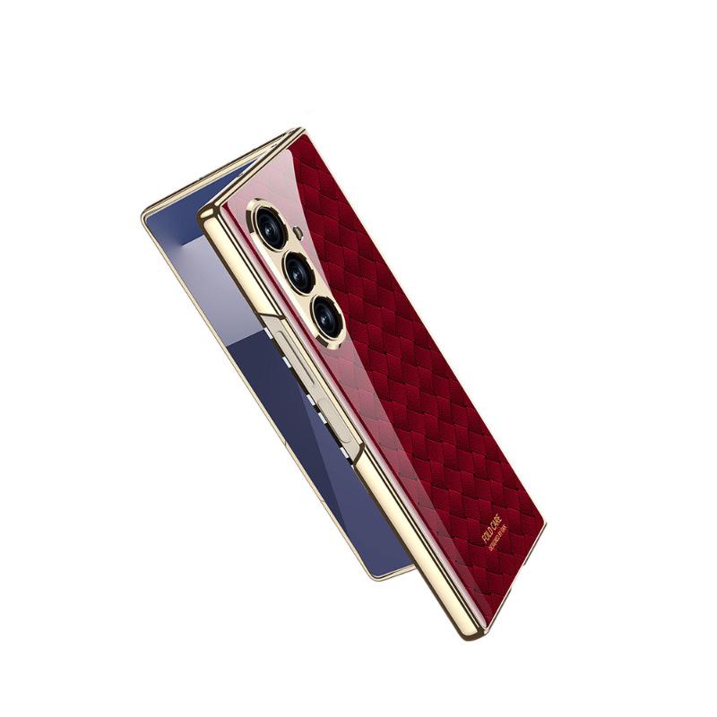 Compatible Samsung Z Fold7 Foldable Phone Case with Painted Glass, HD Film, and Integrated Flip Cover.