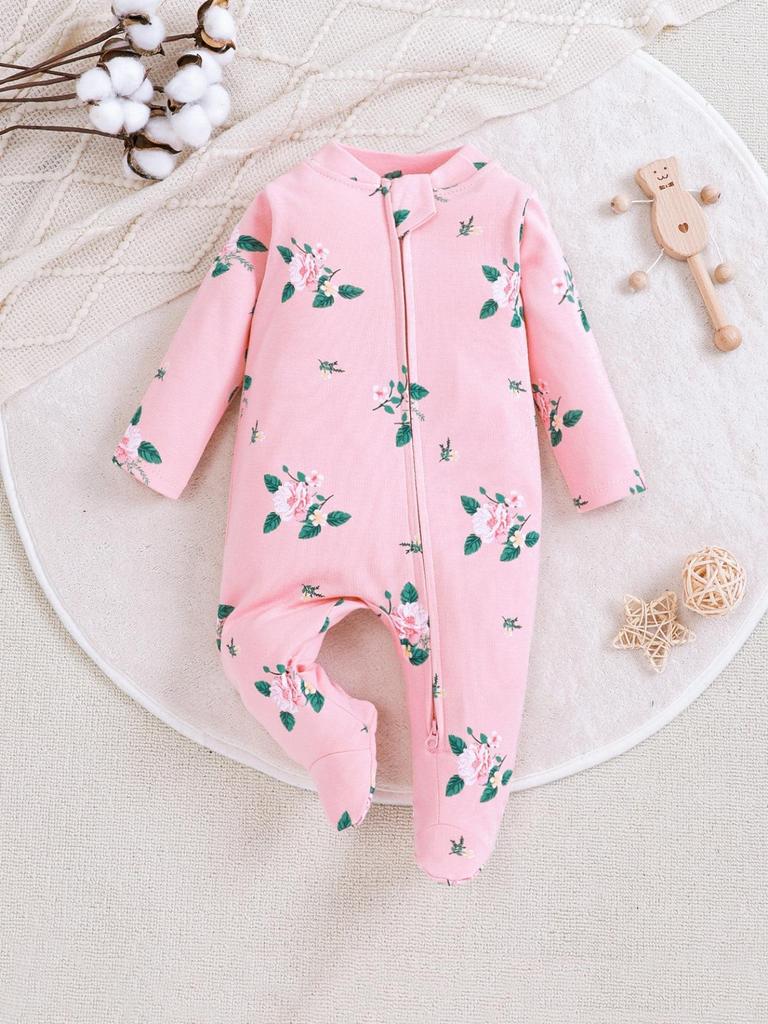 Newborn Long Sleeve Bodysuit with Double Zipper for Easy Change - Autumn/Winter Belly Protection, Prevents Chills