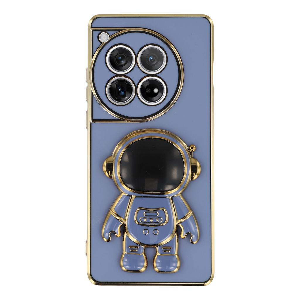 Für OnePlus 12 5G Hülle Galvanisiertes Weiches TPU Handyhülle mit Astronaut Verstecktem Ständer