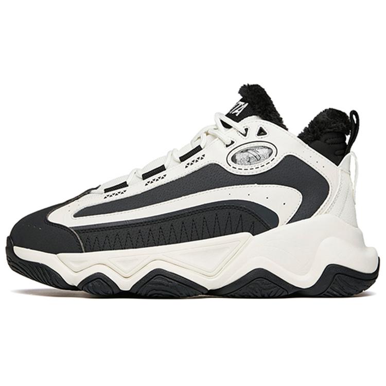 New Anta Life Collection Cushioned Anti Slip Wear Resistant Lightweight Warm Mid Top Casual Shoes Men's White Black Gray 912148990-2