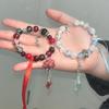 Chinese Style Nezha Aobing Derivative Beaded Bracelet Anime Couple Bracelets Simple Retro Stretch Bracelet Jewelry Gifts
