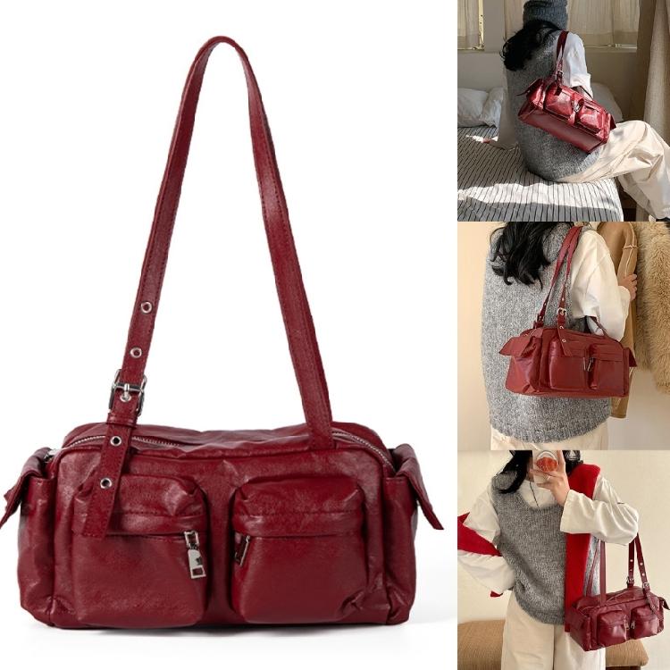 Shoulder Bag Leather Handbags Evening Clutch Purse Pu Leather Slings Purse Handbag Trendy Underarm Bag for Womens Girls