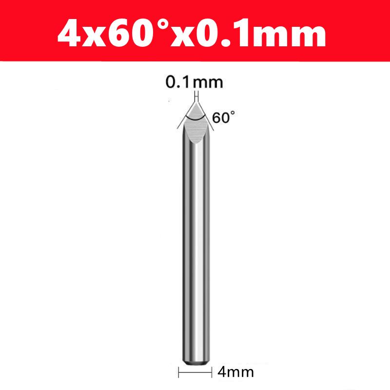 CNC Router Bit 3 Edge Pyramid Engraving Bits 4mm/6mm Shank Carbide End Mill 20,30,40,45,60,90 Degrees CNC Router Milling Tool
