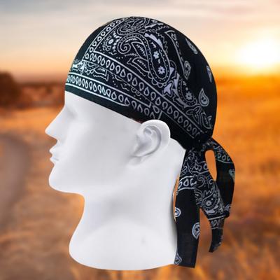 Adult Men Paisley Print Motorcycle Wrap Biker Hat Bandana Headscarf Skull Cap
