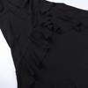 New Chinese Style Summer Bubble Sleeves Slimming Irregular Lace Up Dress