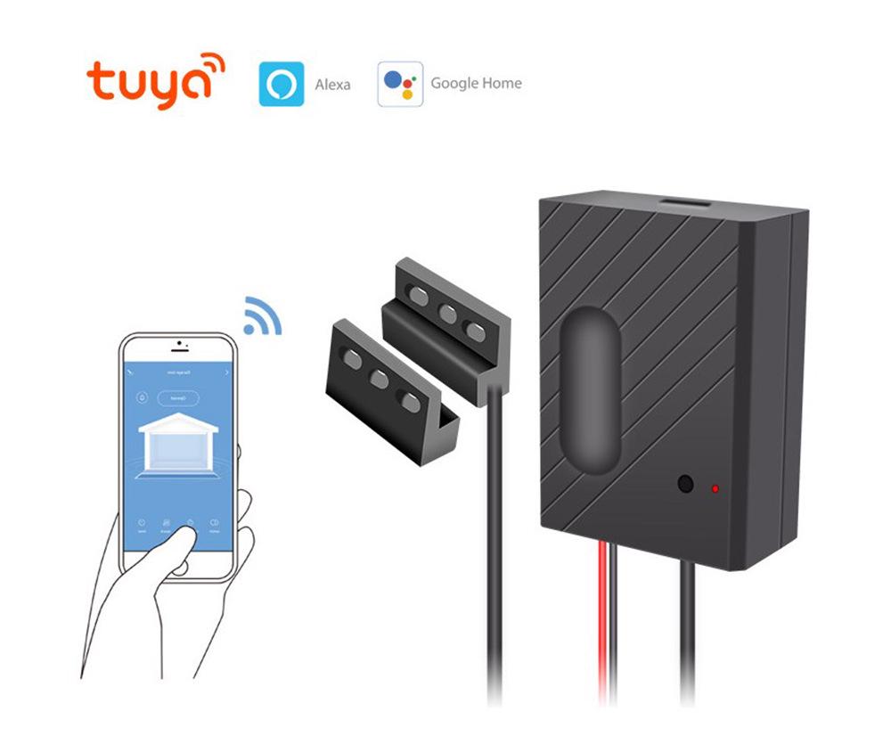 Умный WiFi контроллер гаражных ворот Tuya с голосовым управлением, совместим с 5В/12В/24В