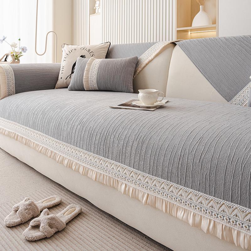 Sofa Cushion Four Seasons Universal Light Luxury Cream Wind High Sense Non-Slip Seat Cushion New Sofa Cover Cloth Towel Cover