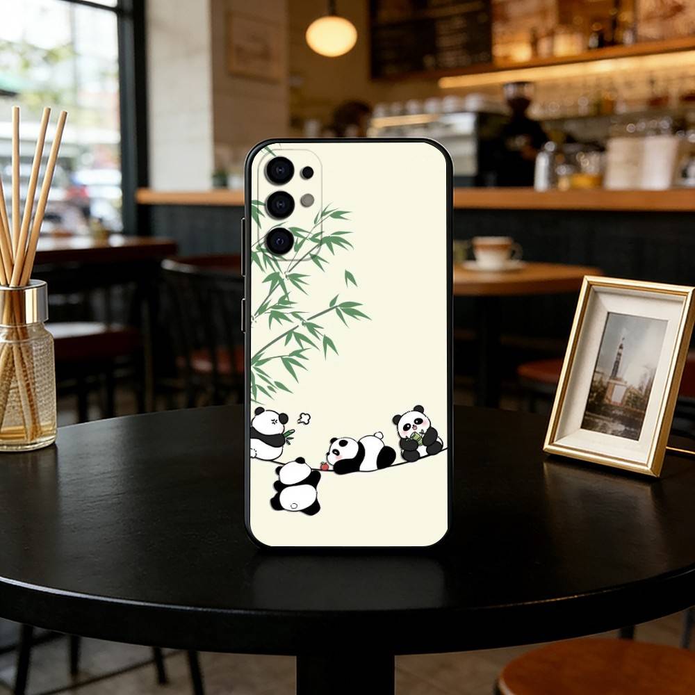 

panda Phone Case Black Silicone Soft For Samsung S25,S24,S21,S22,S23,S30,Ultra,S20,Plus,Fe,Lite Samsung S24fe