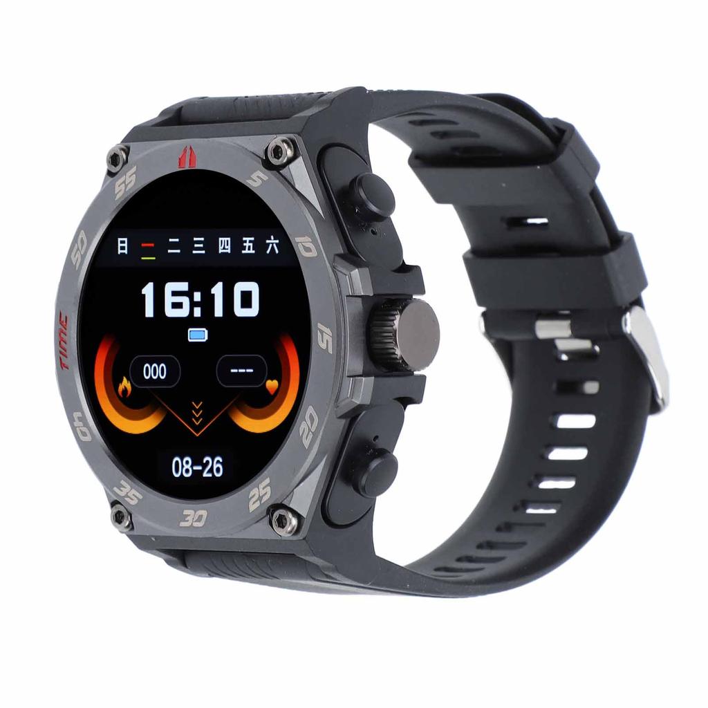 1.53in Smart Watch with Earbuds 2 in 1 Round BT Call Smartwatch with Offline Payment Long Time Standby Music Watch Black