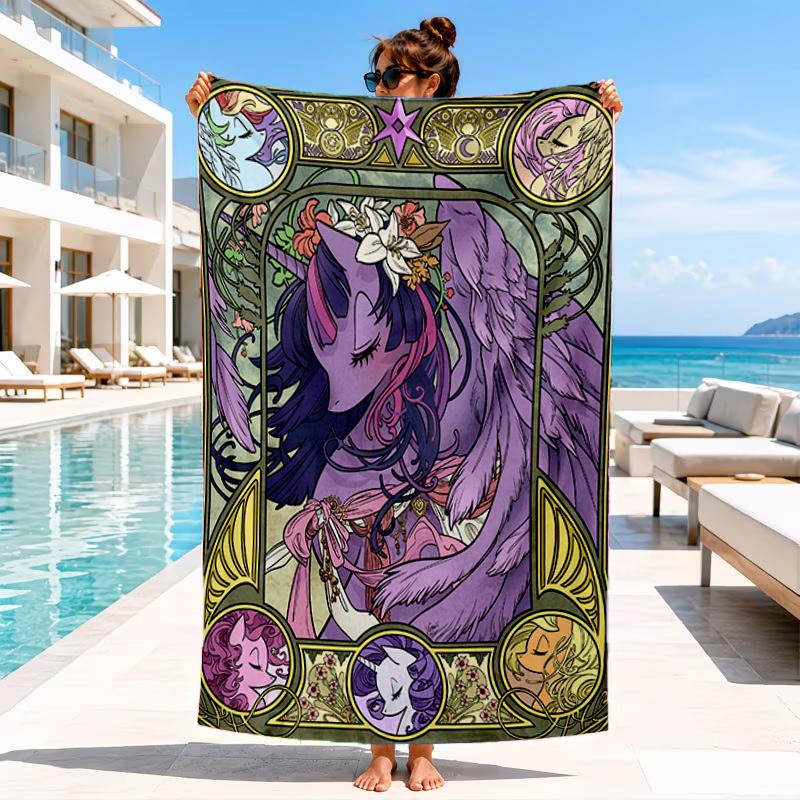 Mythical Fantasy Colorful Unicorn Beach Towel, Microfiber Beach Towel, Perfect For Pool, Beach, Travel, Home Decor Beach Party Fan gifts